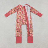 LR2733 Western Boots Cowgirls Baby Zipper Romper Footie Sleepers