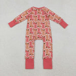 LR2733 Western Boots Cowgirls Baby Zipper Romper Footie Sleepers