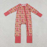 LR2733 Western Boots Cowgirls Baby Zipper Romper Footie Sleepers