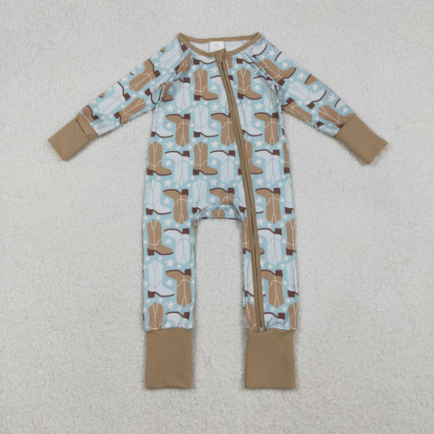 LR2734 Western Boots Baby Sleepers Footie Romper