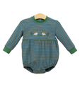 Preorder 10.16 MOQ 5 pcs LR2739 Mallard Ducks Green Boys Bubble Romper