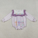 LR2740 Jesus Loves Me Plaid Girls Bubble Romper
