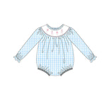 Preorder 10.17 MOQ 5 pcs LR2741 Ballet Girl Pink Sky Blue Girls Bubble Romper