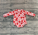Preorder Samples LR2758 Valentine's Day Love Flower Red Baby Girls Romper
