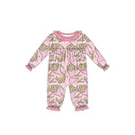 Preorder 10.23 MOQ 5 pcs LR2760 Valentine's Day Fries Pink Baby Girls Romper