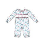 Preorder 10.28 MOQ 5 pcs LR2764 Valentine's Day Flower Love Pink Baby Girls Romper