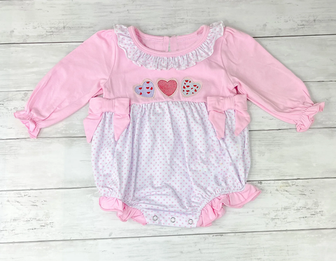 Preorder 10.29 MOQ 5 pcs LR2766 Valentine's Day Love Pink Baby Girls Romper