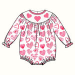 Preorder 10.29 MOQ 5 pcs LR2767 Valentine's Day Love Pink Baby Bubble Romper