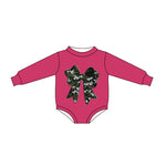 10.10 Pre-order LR2776 baby girls camo bow rose long sleeves romper