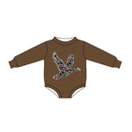 10.10 Pre-order LR2777 baby girls camo duck brown long sleeves romper