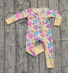 Preorder Samples LR2778 Valentine's Day Love Baby Zipper Romper Sleepers