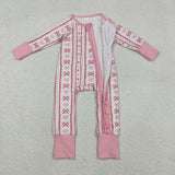 LR2781 Valentine's Day Love Pink Baby Zipper Romper Sleepers