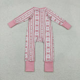 LR2781 Valentine's Day Love Pink Baby Zipper Romper Sleepers