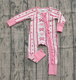 Preorder Samples LR2781 Valentine's Day Love Pink Baby Zipper Romper Sleepers