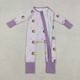 LR2783 Mardi Gras Donut  Baby Sleepers Footie Romper