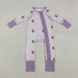 LR2783 Mardi Gras Donut  Baby Sleepers Footie Romper