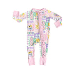 10.10 Pre-order LR2785 baby girls Maidi Gras zipper floral long sleeves romper