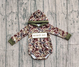 Preorder Samples LR2791 Embroidery MAMA'S BOY Camo Hoodie Baby Boys Romper