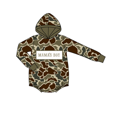 Preorder 11.04 MOQ 5 pcs LR2791 MAMA'S BOY Camo Hoodie Baby Boys Romper