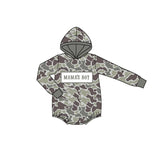 Preorder Samples LR2792 Embroidery MAMA'S BOY Camo Hoodie Baby Boys Romper