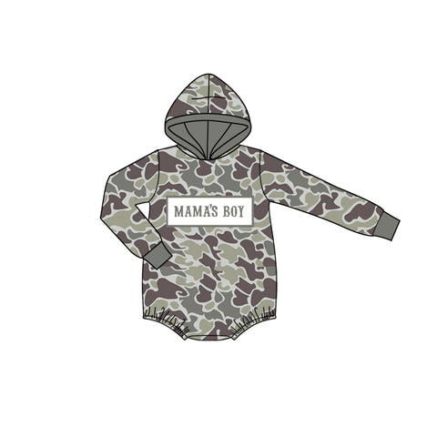 Preorder 11.04 MOQ 5 pcs LR2792 MAMA'S BOY Camo Hoodie Baby Boys Romper