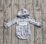 Preorder Samples LR2794 Embroidery MAMA'S BOY Camo Hoodie Baby Boys Romper