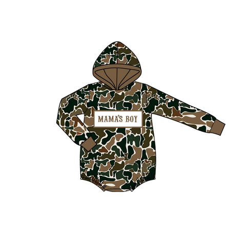 Preorder 11.04 MOQ 5 pcs LR2796 MAMA'S BOY Camo Hoodie Baby Boys Romper