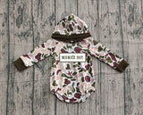 Preorder Samples LR2797 Embroidery MAMA'S BOY Dog Camo Hoodie Baby Boys Romper