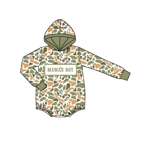 Preorder 11.04 MOQ 5 pcs LR2798 MAMA'S BOY Dog Camo Hoodie Baby Boys Romper