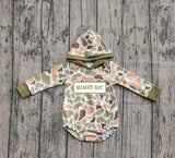 Preorder Samples LR2798 Embroidery MAMA'S BOY Dog Camo Hoodie Baby Boys Romper