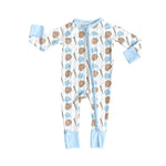 Preorder 11.16 MOQ 5 pcs LR2805 Game Day Football Baby Sleepers Romper
