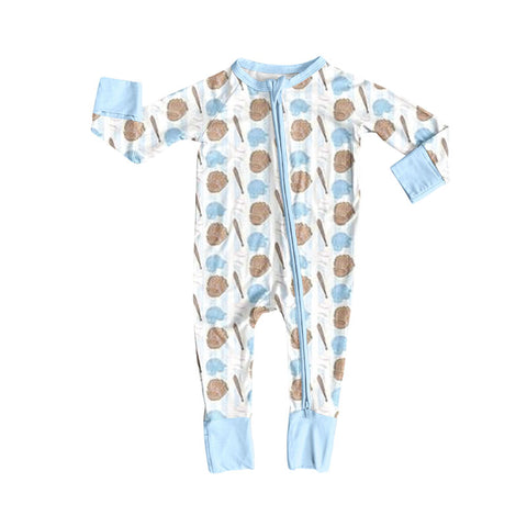 Preorder 11.16 MOQ 5 pcs LR2805 Game Day Football Baby Sleepers Romper