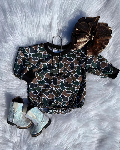Preorder 11.17 MOQ 5 pcs Hunting Camo Baby Boys Romper