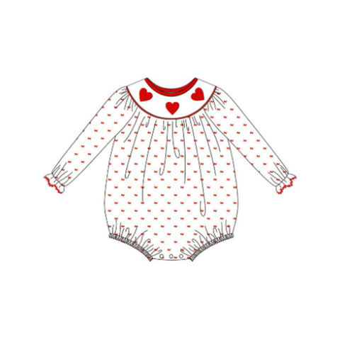 Preorder 11.17 MOQ 5 pcs Valentine's Day Love Red Baby Girls Romper