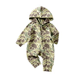 Preorder Samples LR2812 Hunting Camo Hoodie Zipper Baby Boys Romper