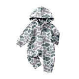 Preorder Samples LR2813 Hunting Camo Hoodie Zipper Baby Boys Romper