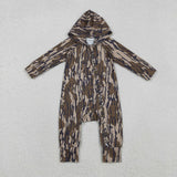 LR2814 Hunting Camo Hoodie Zipper Baby Boys Romper