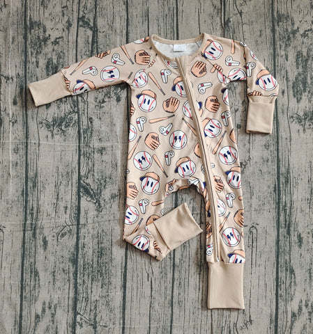 Preorder Samples LR2816 Sports Baseball Baby Sleepers Romper