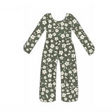 Preorder Samples LR2828 Flower Green Girl's Jumpsuit