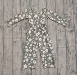 Preorder Samples LR2828 Flower Green Girl's Jumpsuit