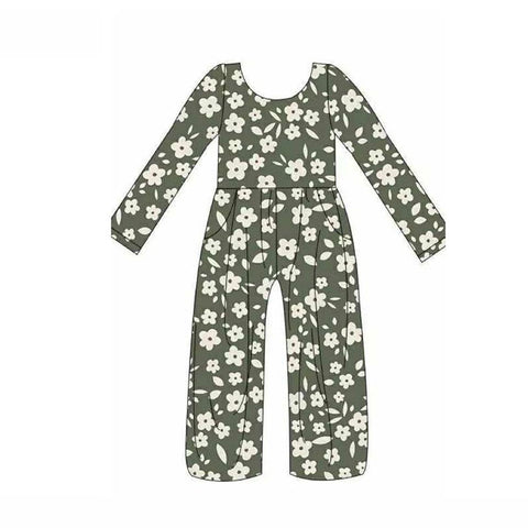 Preorder 11.21 MOQ 5 pcs Flower Green Girl's Jumpsuit