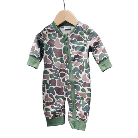 Preorder 11.21 MOQ 5 pcs LR2830 Hunting Camo Baby Sleepers Romper