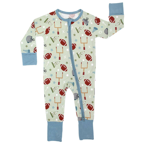 Preorder 11.23 MOQ 5 pcs LR2834 Go Team Football Baby Sleepers Romper