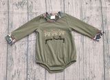 Preorder Samples LR2836 Embroidery Gone Hunting Camo Dog Baby Boys Romper
