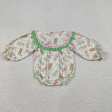 LR2840 Embroidery Howdy Go Lucky Boots Green Baby Girls Romper