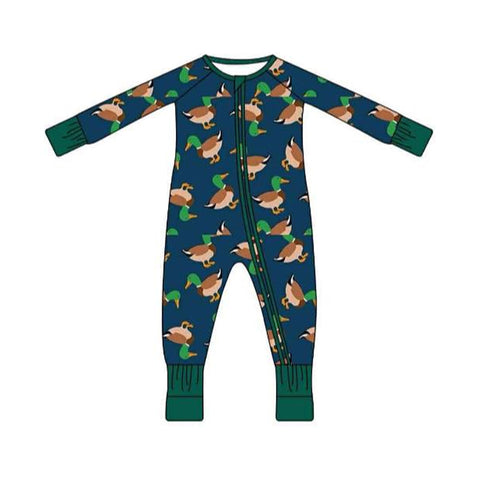Preorder 11.25 MOQ 5 pcs LR2846 Mallard Ducks Baby Sleepers Romper