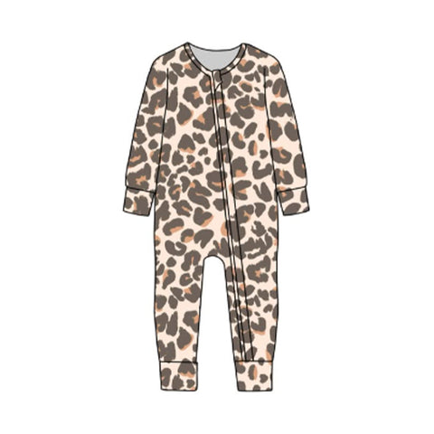 Preorder 12.01 MOQ 5 pcs LR2861 Leopard Baby Sleepers Romper