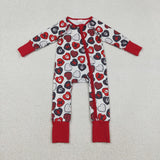 LR2882 Valentine's Day XOXO Love Baby Sleepers Romper