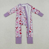 LR2883 Valentine's Day Bows Love Baby Sleepers Romper