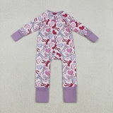 LR2883 Valentine's Day Bows Love Baby Sleepers Romper